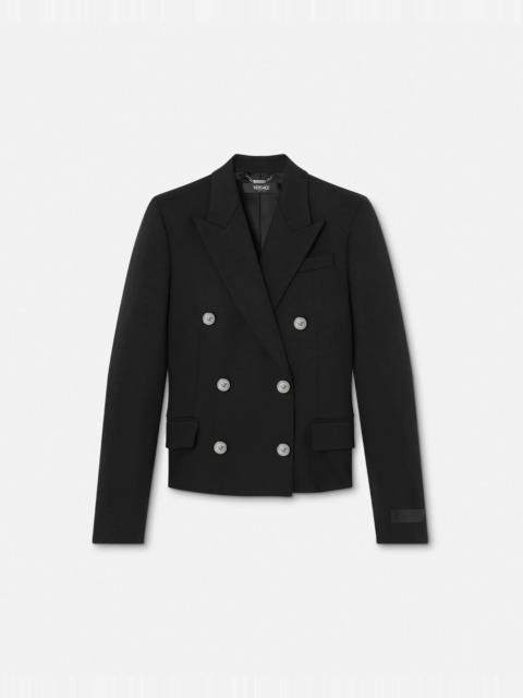 Crop Double-Breasted Wool Blazer