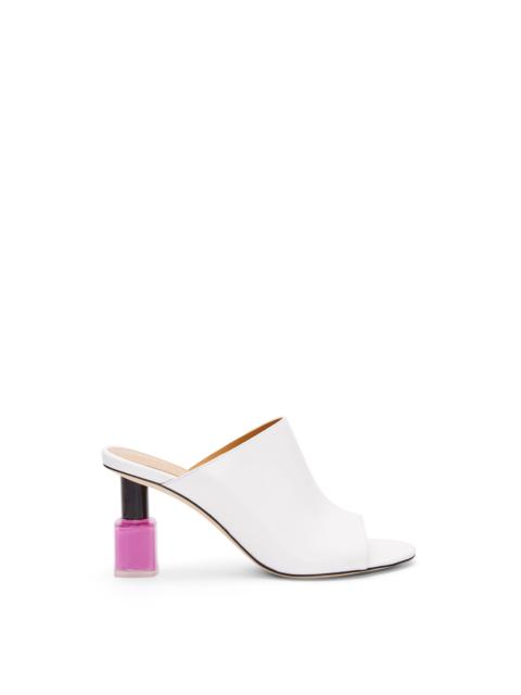 Nail polish mule in calfskin