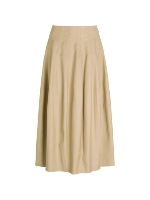 Estafenia paneled A-line midi skirt