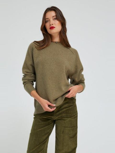 OLIVE CASHMERE BOYFRIEND SWEATER