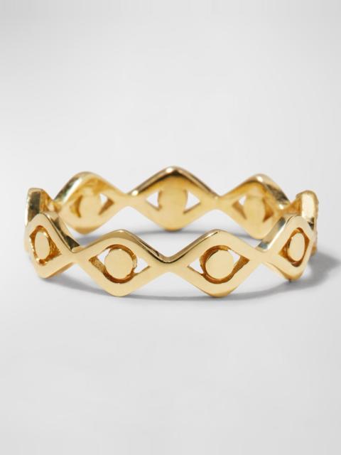 14k Yellow Gold Small Pure Evil Eye Eternity Ring
