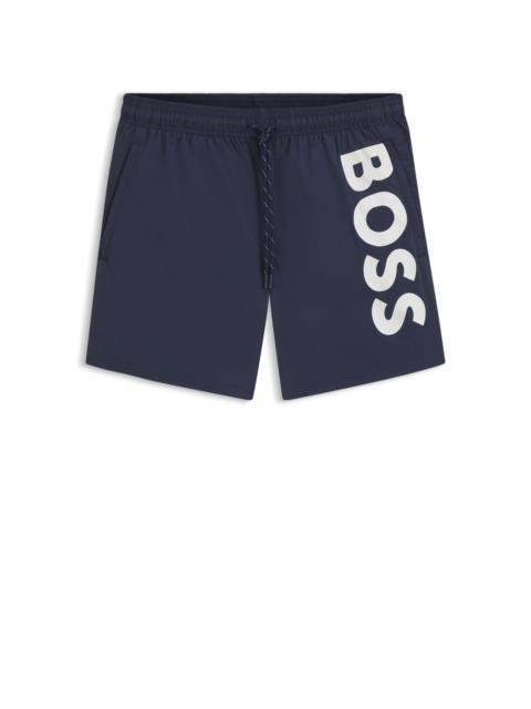 CONTRAST-LOGO SWIM SHORTS IN QUICK-DRYING FABRIC