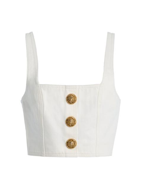 Denim Brassiere Top white