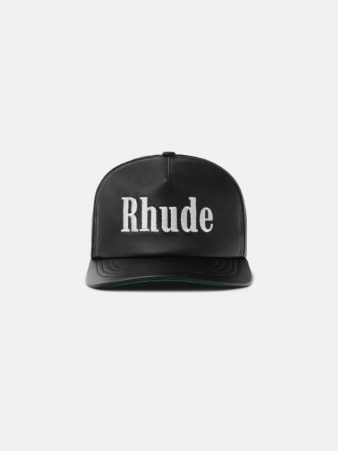 RHUDE LOGO LEATHER HAT