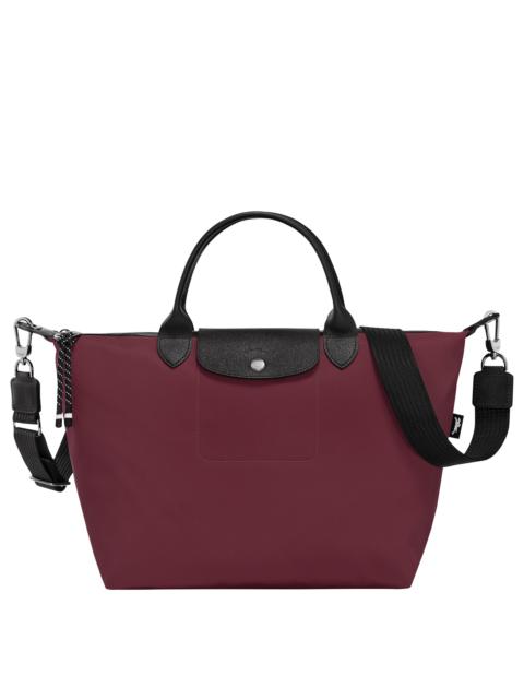 Le Pliage Energy L Handbag Burgundy - Recycled canvas