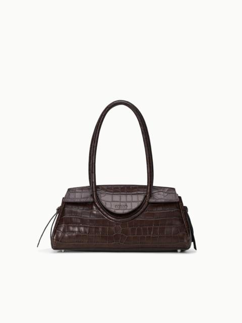 STAUD MAUDE SHOULDER BAG ESPRESSO CROCO