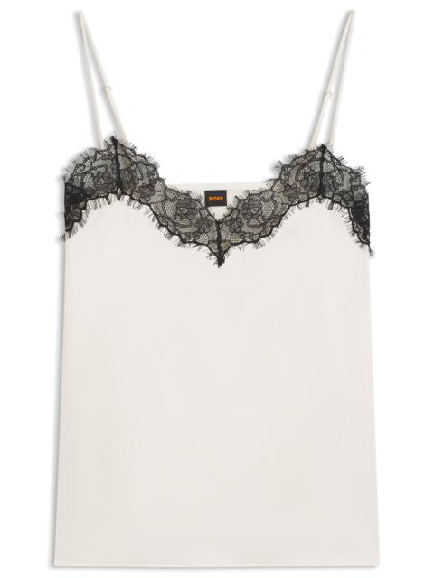 SATIN CAMISOLE WITH LACE DETAILS