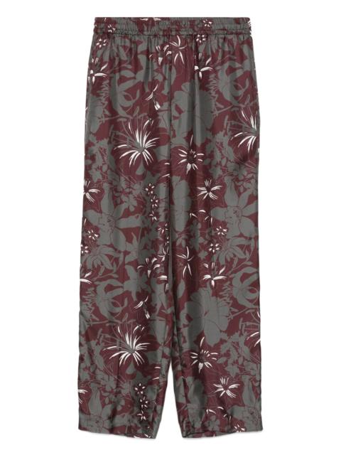Gucci Floral-print Silk Trousers