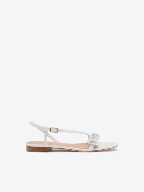 Serra 10 White Leather Flat Sandals