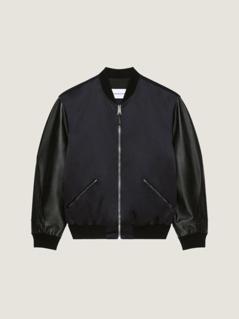 BOMBER IN SATIN AND NAPPA LEATHER