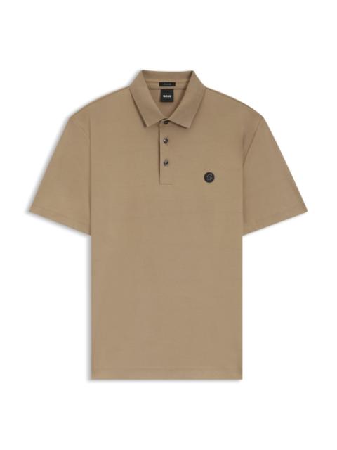 MERCERIZED-COTTON POLO SHIRT WITH DOUBLE B MONOGRAM