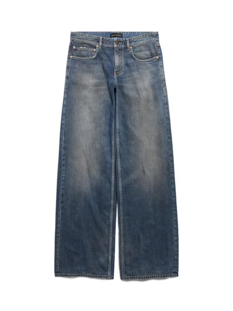 Women's Wide Leg Baggy Pants in Blue