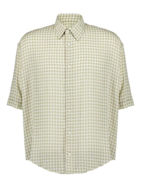 gingham-print shirt