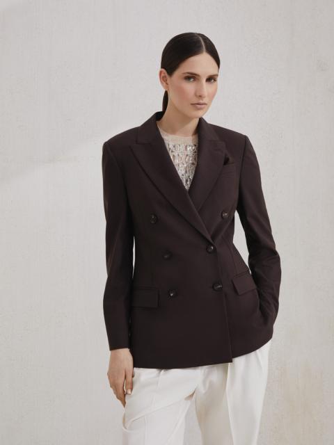Tropical luxury wool blazer with monili