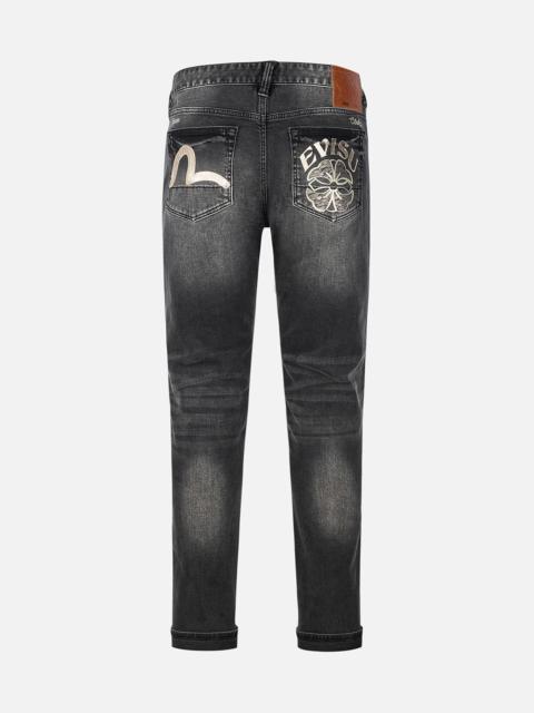 Seagull and Kamon Print Flex Skinny Denim Jeans #2028
