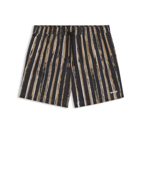 PRINTED SWIM SHORTS WITH LOGO DETAIL
