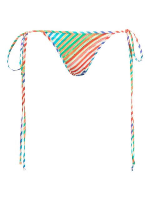 Bias Crayon striped tie-side bikini bottom