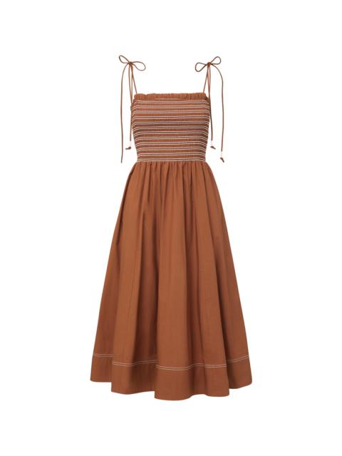 KAELA SMOCKED MIDI DRESS