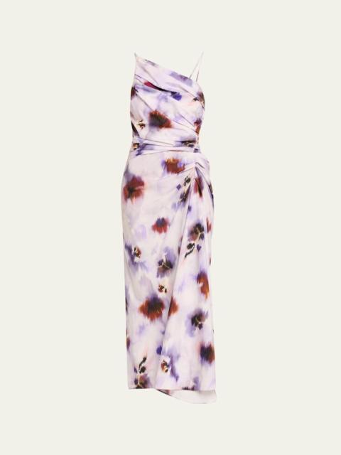 Juno Asymmetric Floral Midi Dress