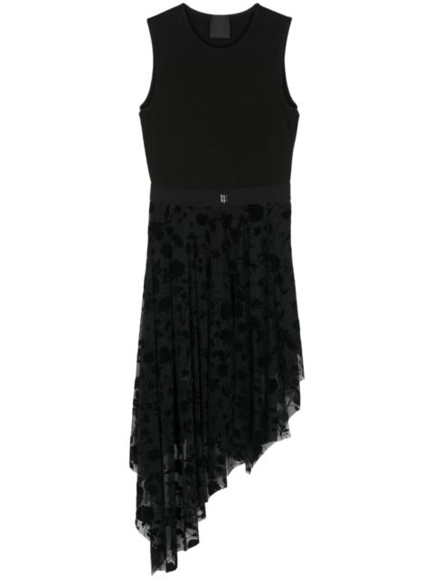 ribbed-knit asymmetric dress