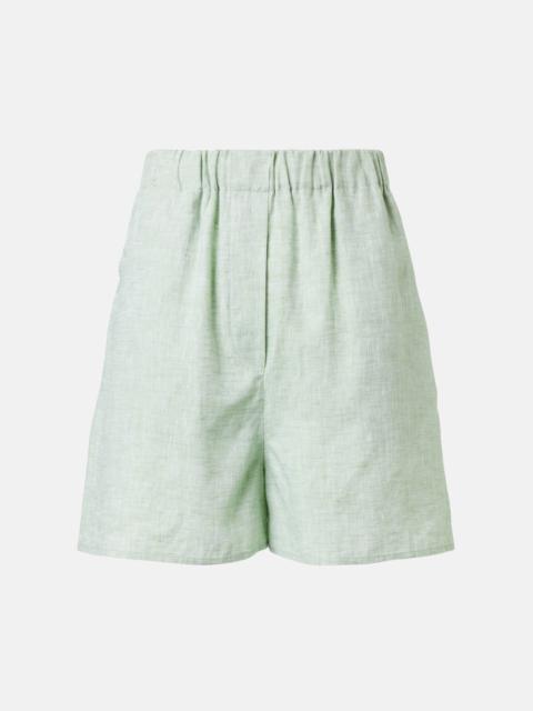 Angelo high-rise linen Bermuda shorts
