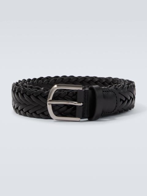 Braided leather belt