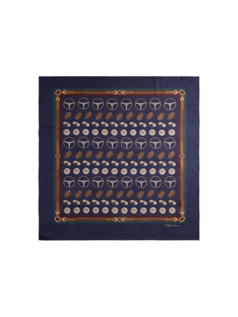 automotive-print silk scarf