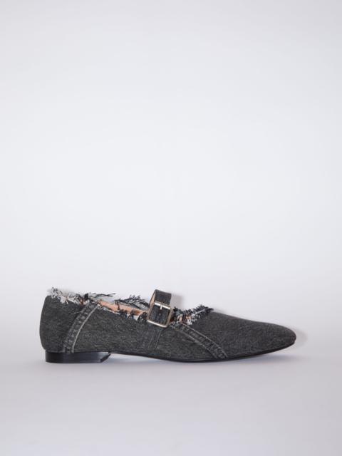 Denim flat shoes - Faded black
