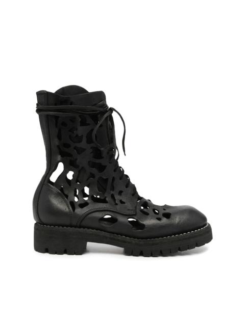 cut-out lace-up boots
