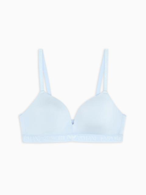 ASV ICONIC RECYCLED-MICROFIBRE PADDED TRIANGLE BRA WITH LOGO UNDERBAND
