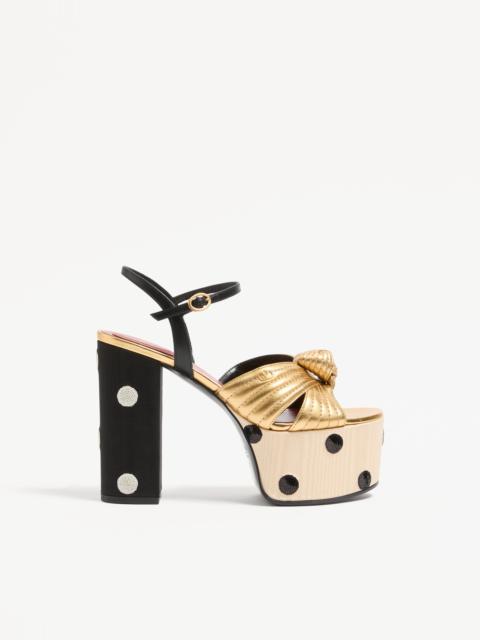 CRASHER PLATFORM SANDAL WITH PLUS DE POIS EMBROIDERY 125MM