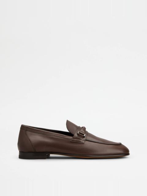 LOAFERS IN LEATHER - BROWN