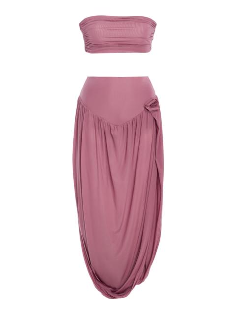 Exclusive Noreiga Jersey Skirt Set purple
