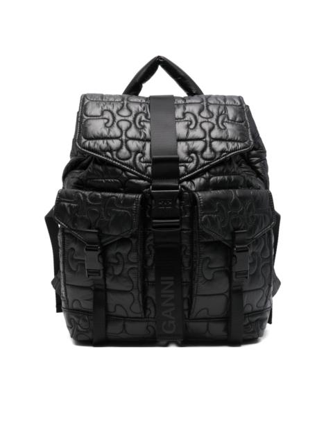 quilted buckle backpack
