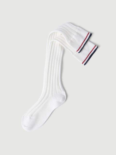 Cotton rib knit socks with stripes