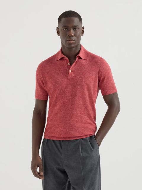 Linen and cotton knit polo