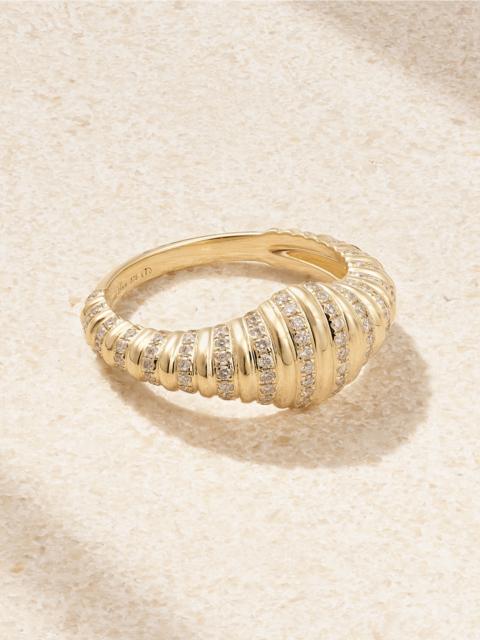 Nano Chevalière Berlingot 9-karat Gold Diamond Ring