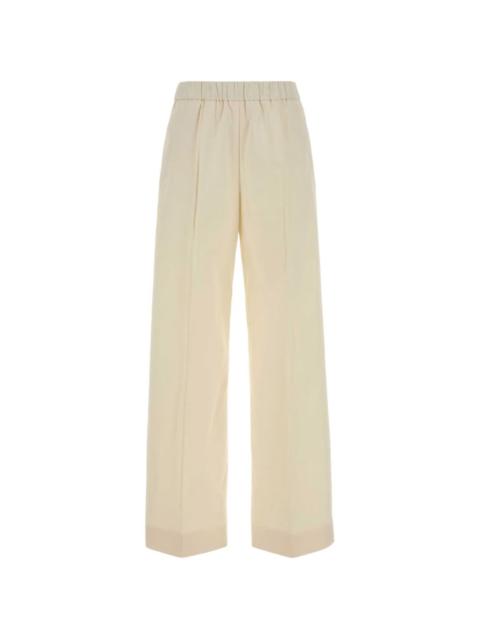 wide-leg cotton trousers