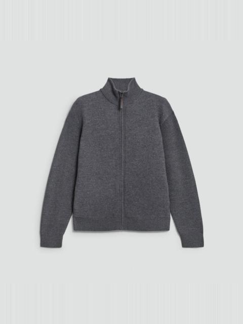 Turtleneck Cardigan in Boiled Wool