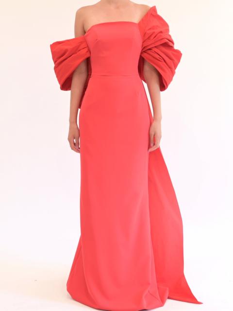 TAFFETA SLEEVE COLUMN  GOWN