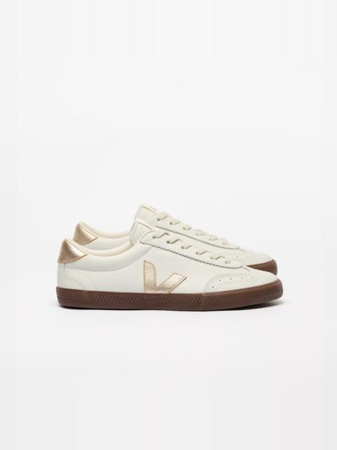 VOLLEY LEATHER WHITE PLATINE BARK