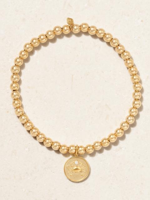 Cancer 14-karat Gold Diamond Bracelet