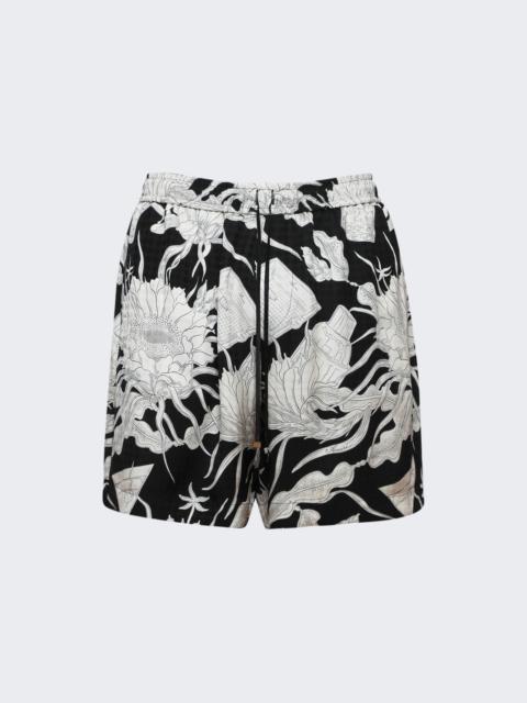 Floral Short Black