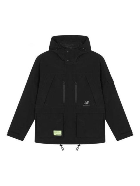New Balance Men's New Balance Multiple Pockets Woven Hooded Jacket Black AMJ21356-BK