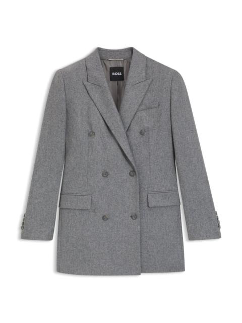 REGULAR-FIT LONG-LENGTH BLAZER IN SOFT FLANNEL