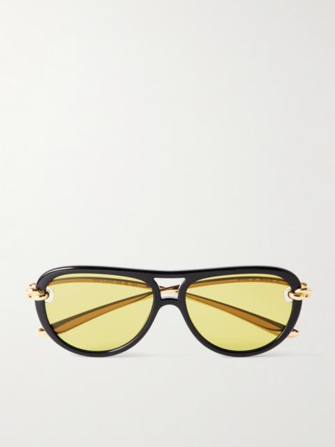 New Knot Aviator-style Acetate And Gold-tone Sunglasses