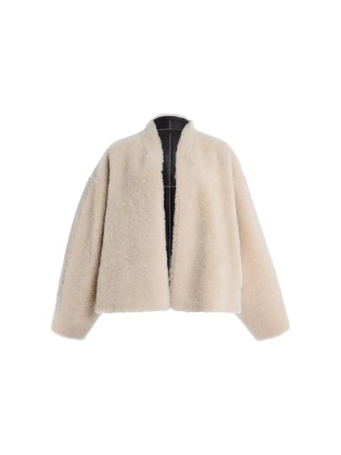 Short Shearling Jacket ivory
