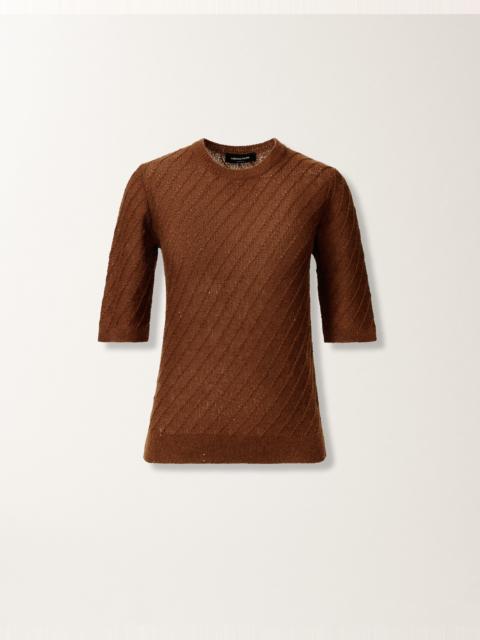 Wool and silk sweater with sequins