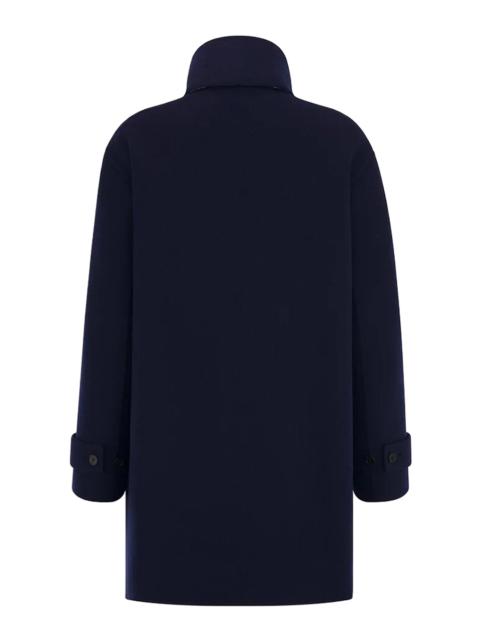 DOUBLE-FACED VIRGIN WOOL AND SILK SCARF COLLAR COAT