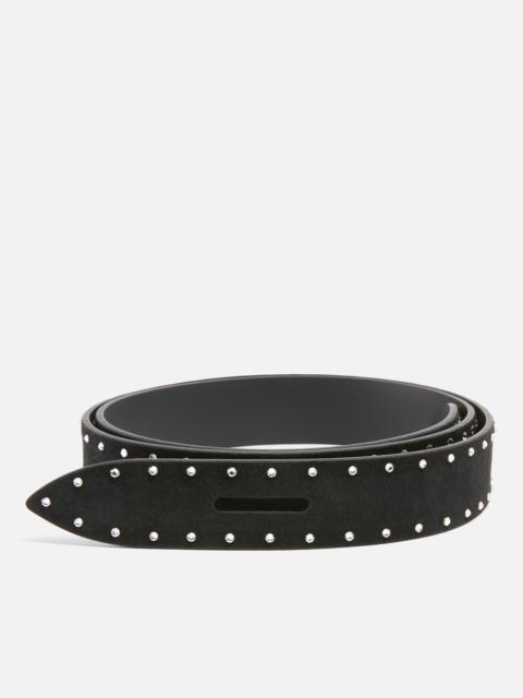 Isabel Marant Lecce Crystal-Embellished Nubuck Leather Belt